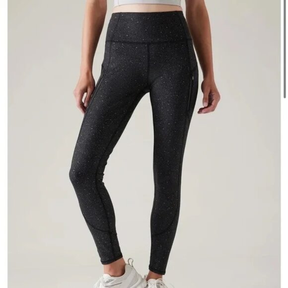 Athleta Black/Gray Reflective Rainier Leggings -- XL - Picture 1 of 6